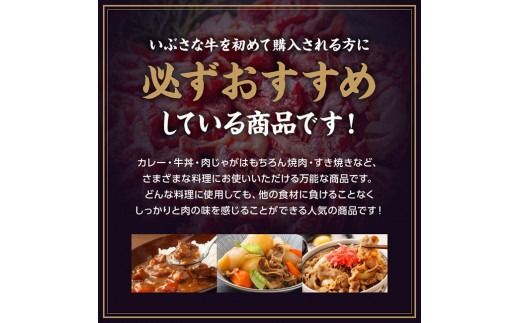 【12ヶ月定期便】いぶさな牛切り落とし 600g (150ｇ×4パック) 【 宮崎県産 牛 焼肉 黒毛和牛 定期便 】[D05305t12]