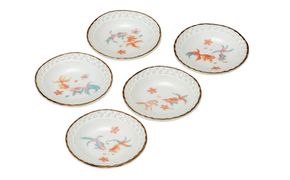 九谷焼　3.2号皿揃　金魚 （５枚セット）a01 食器 キッチン雑貨 キッチンアイテム 雑貨 小物 お皿 丸皿 食卓 テーブルコーディネート 贈り物 普段使い 