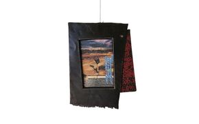 寂鉄式 ブリキ 額（変形タイプ(1)）牛窓アーツクラフツ 寂鉄blue インテリア 雑貨 小物 一品もの ハガキサイズ 絵 写真 文章 詩歌 装丁 スナップ写真 フレーム 