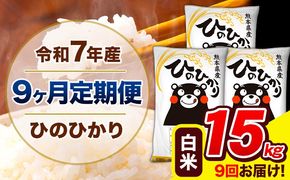 令和7年産 ひのひかり 【9ヶ月定期便】 白米 15kg (5kg×3袋) 計9回お届け 《お申込み翌月から出荷》 熊本県産 精米 ひの 米 こめ お米 熊本県 長洲町---hn7tei_328500_15kg_mo9_ng_h---