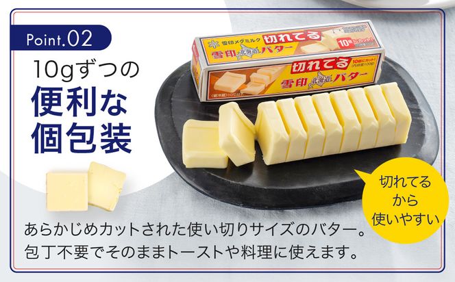 【6か月 定期便】切れてる 雪印 北海道 バター（10g×10個入）×5個【 乳製品 バター 雪印 朝食 ギフト　料理用 キャンプ 標茶町 北海道 】 016641_AX007