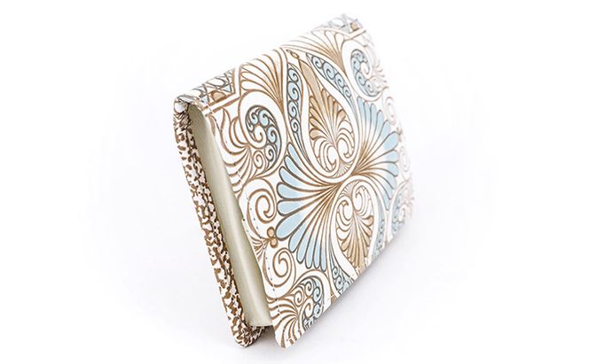 【文庫屋大関】箱まち小銭入れ　ロカイユ＜ブルーグレー＞【皮革工芸品】 ファッション小物 財布 民芸品 