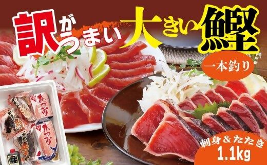 [訳あり]大きい!!!サイズの炭火焼鰹タタキ&さしみ A0-35