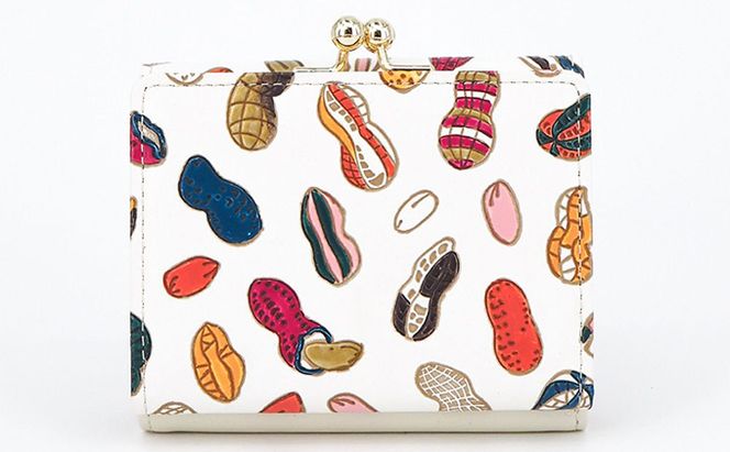 【文庫屋大関】三つ折りミニ財布　ピーナッツ【皮革工芸品】 ファッション 小物 民芸品 お札 カード 小銭 手のひらサイズ コンパクト 大人かわいい 牛革 手作り 国産 