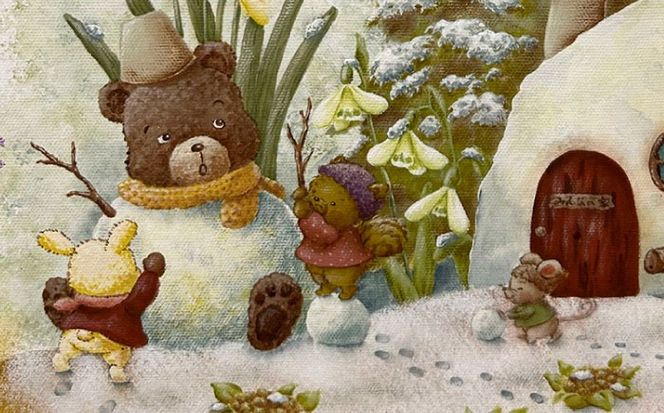 絵画「リトリト森の春夏秋冬」 糸島市 / 工房はーべすと[AYA082]