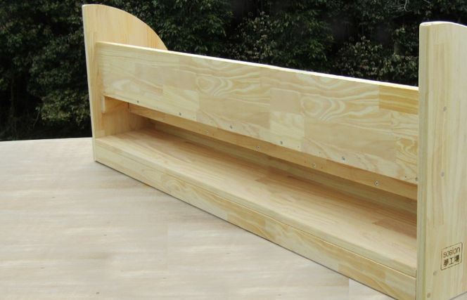 099H3550 手作り木製 床にすわって取り出せる 絵本棚 幅100cm