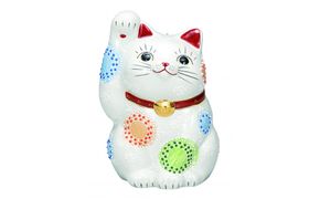 九谷焼　7号招き猫　白盛　a05 172111_CY2208