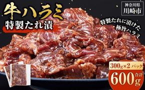牛ハラミ タレ漬け 600g ( 300g × 2 ) お肉柔らか＆タレ美味しい 小分け 使いやすい ハラミ 牛肉 焼肉 バーベキュー 冷凍 味付き 配送時期が選べる 個包装 調理簡単 便利 アウトドア キャンプ 人気 おすすめ