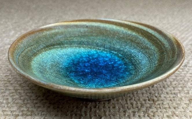 虫明焼　灰釉彩貫入練込盃（青）（黒井博史作） 食器 雑貨 日用品 