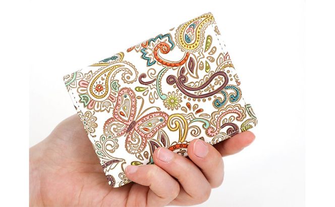 【文庫屋大関】箱まち小銭入れ　ペイズリー【皮革工芸品】 ファッション小物 財布 民芸品 