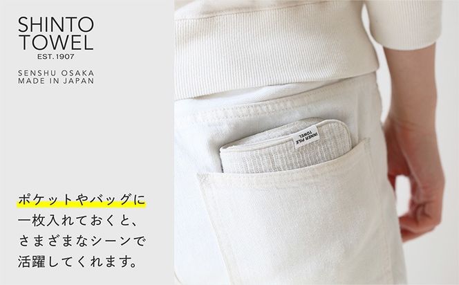 099H3979 SHINTO TOWEL「インナーパイル・ミニタオル」（チャコール）3枚セット オーガニックコットン100%
