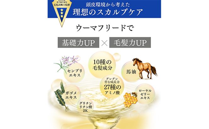 ★定期便3ヶ月★薬用ウーマフリード１本 150ml 育毛剤 美容 頭皮 ケア 馬油 髪 頭髪 中高年 向け 人気 厳選 袋井市 雑貨 日用品