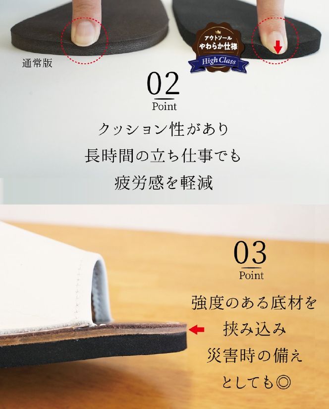 【ハイクラス】靴職人手作りの本革「スリッパ」ホワイト×ダークブルー（S・M） H066-137