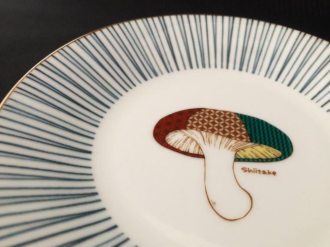 九谷焼　5.2号皿揃　山の幸 （5枚セット）a01 食器 キッチン雑貨 キッチンアイテム 雑貨 小物 お皿 丸皿 食卓 テーブルコーディネート 