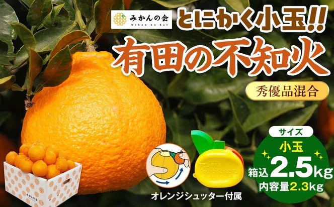 不知火 とにかく 小玉 箱込 2.5kg (内容量約 2.3kg) 秀優品混合 和歌山県産 産地直送［みかんの会］ AX142