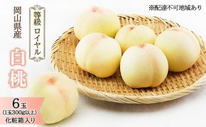 桃 2026年 先行予約 白桃 6玉（1玉300g以上）等級： ロイヤル 化粧箱入り もも モモ 岡山県産 国産 フルーツ 果物 ギフト  最高等級品 糖度12.0度以上 芳潤な香り贈答用 果汁滴る 