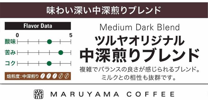 丸山珈琲 コーヒー 粉 詰合せ4袋B  オリジナルブレンドコーヒー ツルヤ 粉100g×各1袋 小諸市 お取り寄せ
