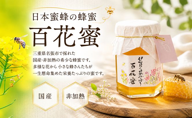 国産 非加熱 日本蜜蜂 はちみつ 150ml 1瓶 純粋 天然 名張市
