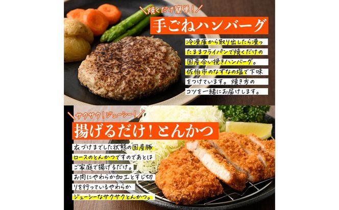 ＜定期便・全3回(4か月毎)＞下ごしらえ済み おかず5種セット (5種・合計2.3kg×3回) からあげ 唐揚げ とり天 チキンカツ とんかつ ハンバーグ 冷凍 惣菜 お弁当 簡単 時短 定期便【DH311】【ネクサ】