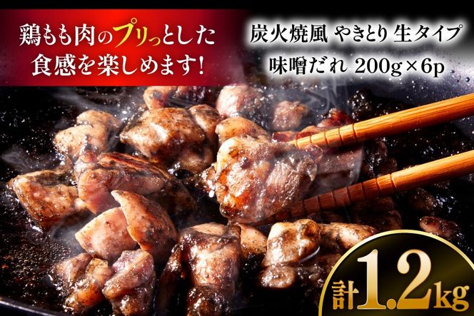 【新登場】 炭火焼鳥 炭火焼風やきとり 生タイプ 味噌だれ 200g×6P [日本ハムマーケティング 宮崎県 日向市 452061571] 鶏もも 鶏 宮崎 おつまみ 酒のアテ 炭火焼 炭火焼き やきとり