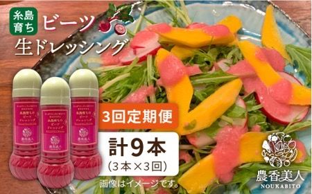 【 全3回 定期便 】糸島 そだち の ビーツ ドレッシング × 3本 セット 《糸島》【農香美人】[AAG030] ビーツ ドレッシング 濃厚 クリーミー 栽培期間中 農薬不使用 糸島 定期便
