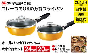 フライパンセット [ オールパンゼロ セット 20cm・24cm・マンゴー ] アサヒ軽金属