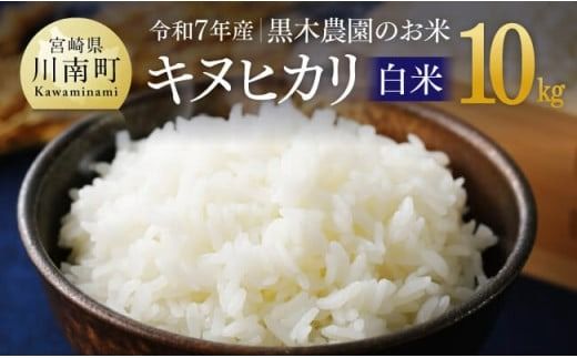 【令和7年産】黒木農園のお米「キヌヒカリ(白米)」10kg 【 米 お米 白米 国産 宮崎県産 きぬひかり おにぎり 】[D03224]