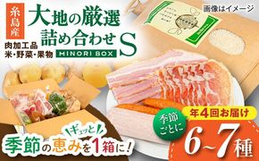 【全4回定期便 令和7年産新米】糸島産 肉 米 野菜 果物 厳選詰め合わせ MINORI BOX Sサイズ【季節ごとに年4回お届け】 糸島市 / emma.Inc / 米 肉 野菜 果物 詰め合わせ[AOP001] 米 こめ 肉 にく 野菜 やさい 果物 くだもの 糸島 詰め合わせ MINORI