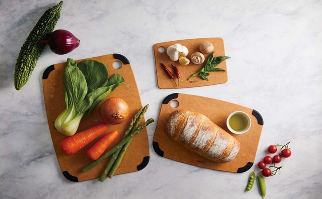 [ ミクロまな板 (L) (M) (S) セット 茶 ] アサヒ軽金属 