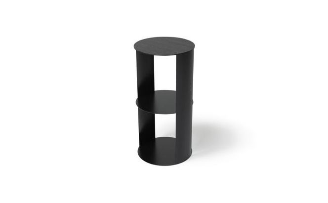 【＆FREL】SCサイドテーブル ハイタイプ ブラック 直径35cm 高さ70cm ※離島への配送不可