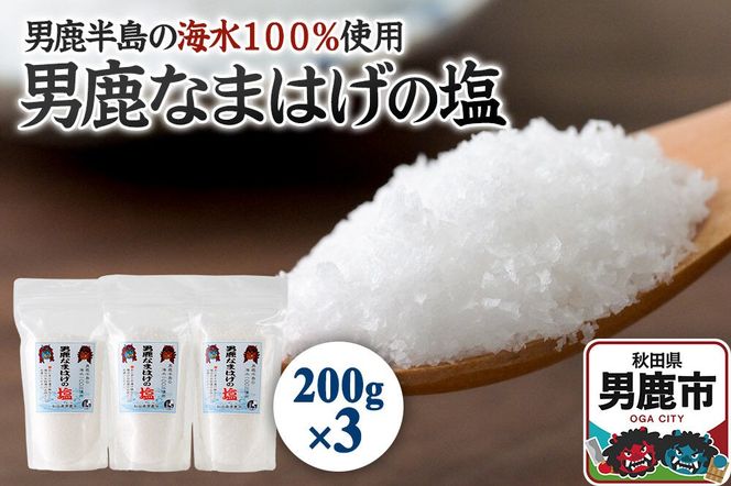 男鹿なまはげの塩 200g×3個セット 塩 秋田県 男鹿市 男鹿工房 [調味料 塩 しお ソルト 海水 秋田 男鹿 国産 料理]|23_ogk-050301
