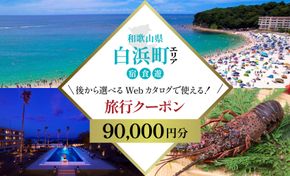［和歌山 ツアー］ 白浜 後から選べる旅行Webカタログで使える！旅行クーポン（90,000円分）絶青に癒やされ、白に満たされる旅。旅行券 宿泊券 飲食券 体験サービス券 304018_FD02