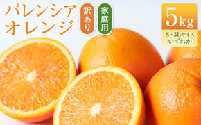 バレンシアオレンジ 家庭用 訳あり 5kg S～3Lサイズいずれか AQ009