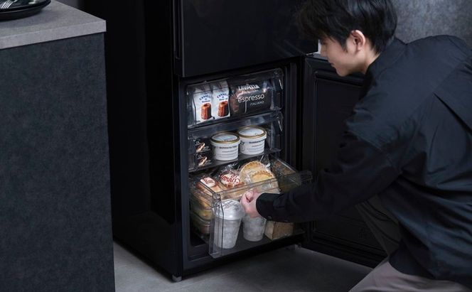 冷凍冷蔵庫 153L IRSN-BLK15A-B ブラック 冷蔵庫 2ドア アイリスオーヤマ ファン式 自動霜取り スリム 冷蔵 冷凍庫 薄型 右開き 急冷モード 新生活 一人暮らし