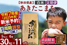 ※令和7年産 新米予約※《定期便11ヶ月》秋田県産 あきたこまち 30kg【白米】(5kg小分け袋) 2025年産 お届け周期調整可能 隔月に調整OK お米 藤岡農産|foap-11011