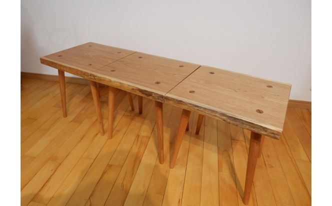 ３連スツール（胡桃） 372013_LL007