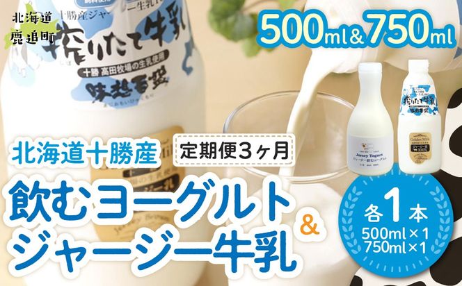 【定期3ヶ月】ジャージー飲むヨーグルト500ml ジャージー牛乳750ml 各1本 SKM063