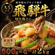 飛騨牛 牛肉 切り落とし 500g×4 計2kg A5 和牛 焼肉 もも肉 モモ バラ カルビ お肉 ブランド和牛 