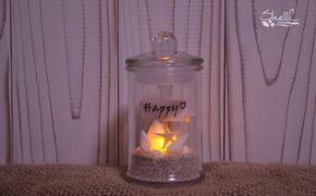 シェルランプ　【Happy】 雑貨 日用品 インテリア 貝殻のランプ 灯り 手づくり 