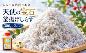 【天使の宝石】釜揚げしらす 300g×2パック 特製タレ付き