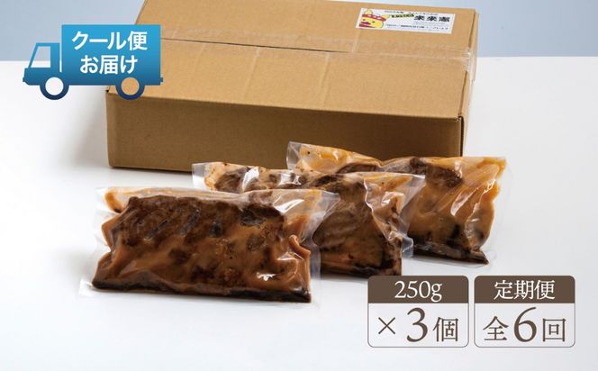 【定期便6回】極上豚肩ロースの、極上の食べ方 TV番組で紹介多数！「まつもとの来来憲」の四日市名物 とんてき 250g×3個入│トンテキ レトルト 三重県産 豚ロース 肩ロース 豚 豚肉 肉 即席 お取り寄せグルメ 簡単調理 四日市市 ふるさと納税