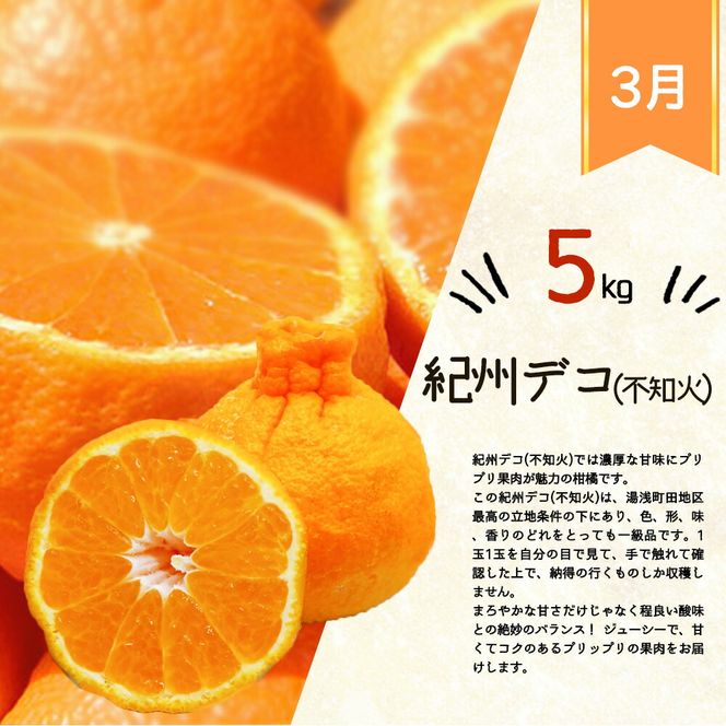 【定期便 全3回】紀州和歌山産 旬の柑橘セット（みかん・ポンカン・紀州デコ）_G60-T43