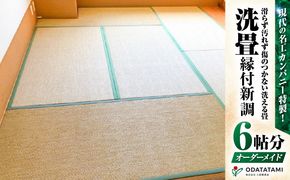 現代の名工カンパニー特製！ペット・介護向けペット・介護用滑らず汚れず傷のつかない洗える畳『洗畳』縁付新調（畳1帖サイズ6枚）　K348-009