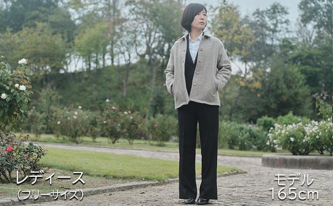 ツイード コート レディース フリーサイズ 国産 岡山 ウール アルパカ 服 ファッション アウター 