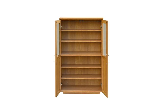 ビルネ 70 キャビネット NA【ナチュラル 完成品 真鍮 木製 収納家具 高級感 ガラス扉】(H062384)