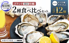北海道 厚岸産 ブランド 殻付牡蠣 食べ比べ 弁天牡蠣 A3サイズ カキえもんLL サイズ 各6個 生食用 [ 牡蠣 カキ かき 生食 生食用 生牡蠣 食べ比べ 魚貝類 ブランド牡蠣 ]