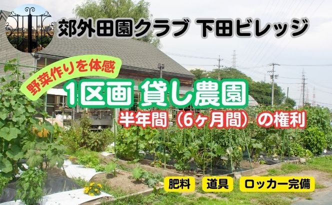 下田ビレッジ農園 半年間（6ヶ月間） ご利用券 体験チケット 愛知県 貸し農園 肥料完備 道具完備 ロッカー完備 野菜作り 畑 貸農園チケット レンタル レンタルファーム 