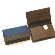 【こだわりの革アイテム】名刺ケース 　コードバン仕様（ネイビー）1087034　革製品 レザー 名刺入れ