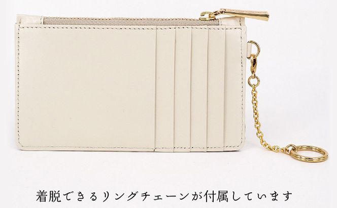 すっきり カードケース 錦紗 緑 文庫屋大関 パスケース 小銭入れ フラグメントケース カード 収納 ケース 本革 牛革 革 皮革 スリム コンパクト 工芸品 工芸 雑貨 おしゃれ チェーン ファスナー 日本製 東京