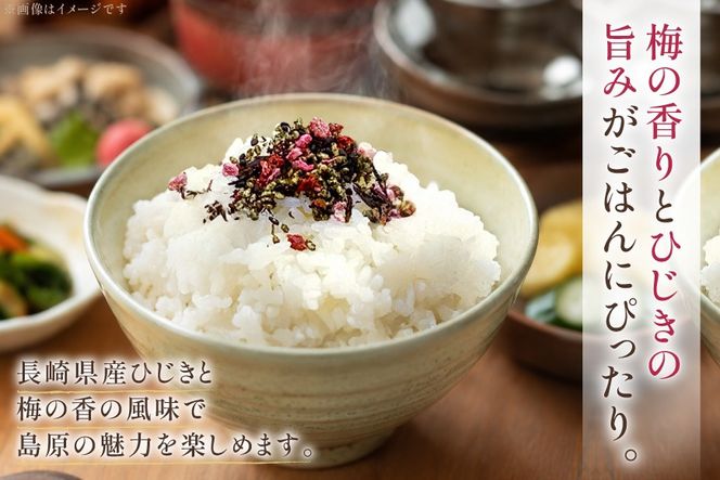 AK054 島原梅ひじきふりかけ 30g 2袋 [ ひじき 海藻 乾燥 梅ひじき ご飯 ごはん おにぎり お手軽 国産 北田物産 長崎県 島原市 ]